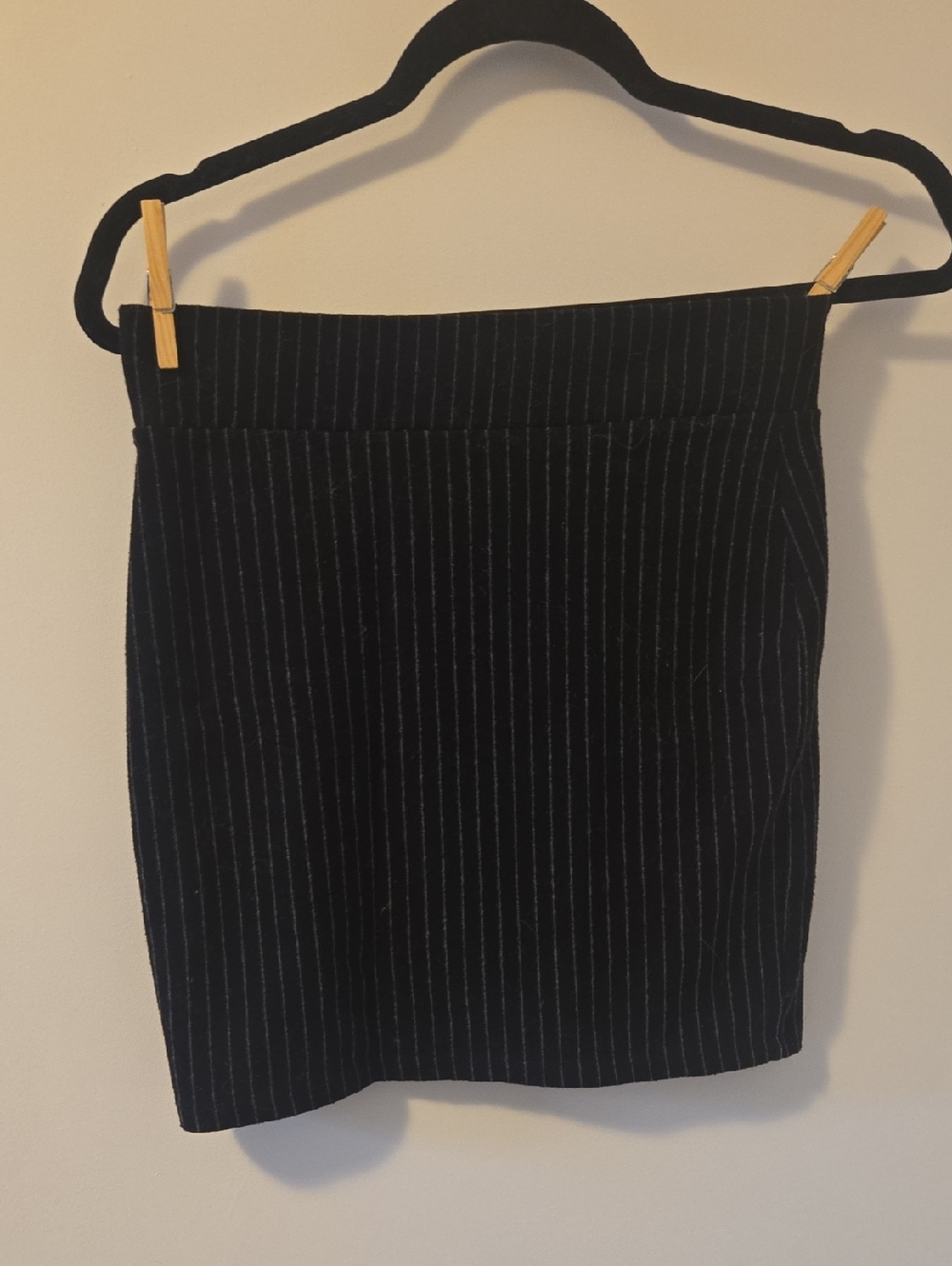 Revamped Black Pinstripe Mini Skirt